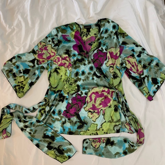 Lane Bryant floral satin robe/ blouse size 26/28 - Picture 5 of 8